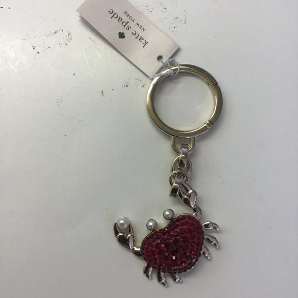Kate Spade New Red Crab and Pearls Key Fob